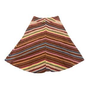 Ralph Lauren Women's 10 Skirt Linen Southwestern Serape Chevron Striped Blanket